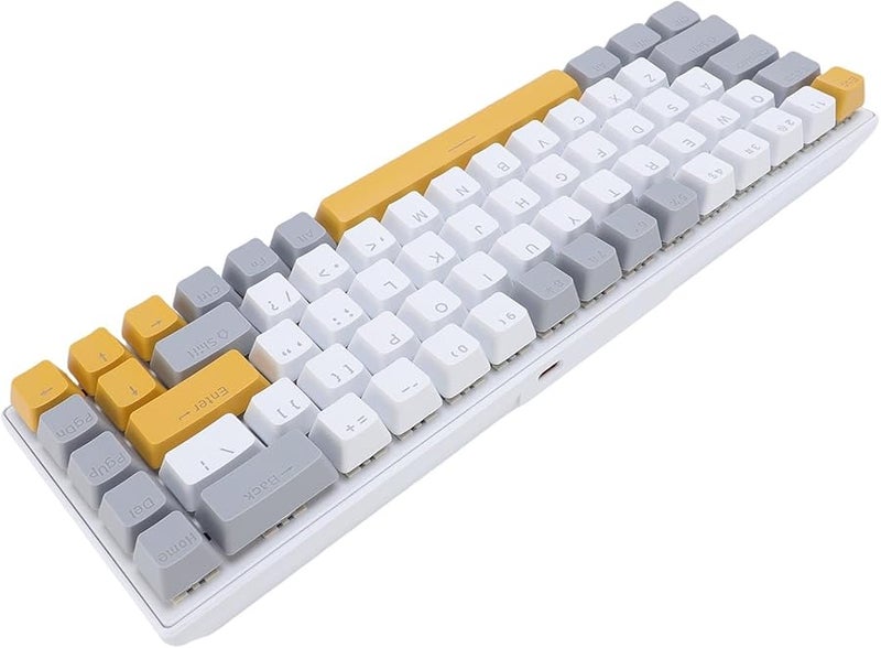 68 Keys Blue Switch Mechanical Gaming Keyboard RGB Wired 60 Percent For PC Laptop Yellow Gray White - Image 1